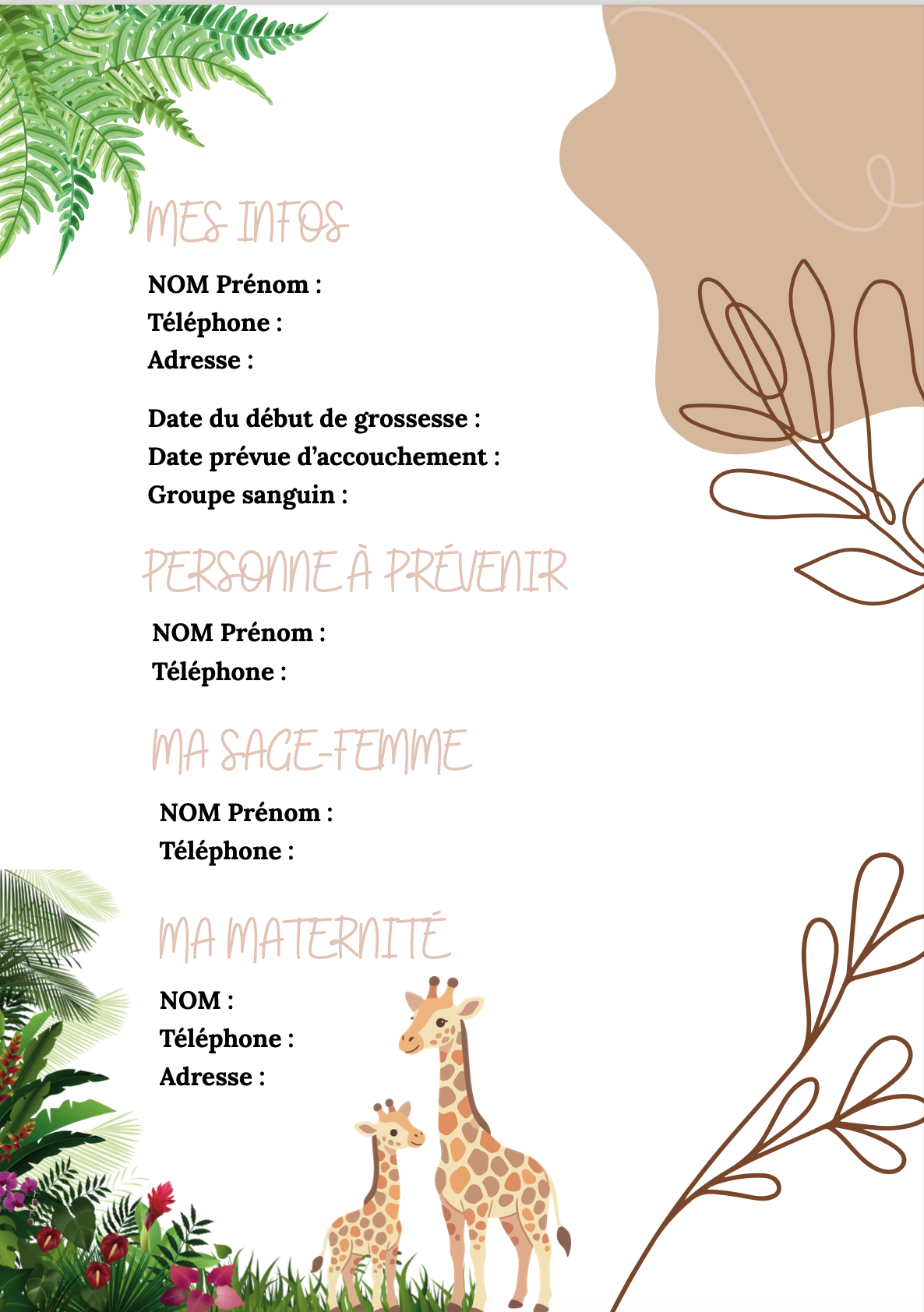 Modèle bébé savane