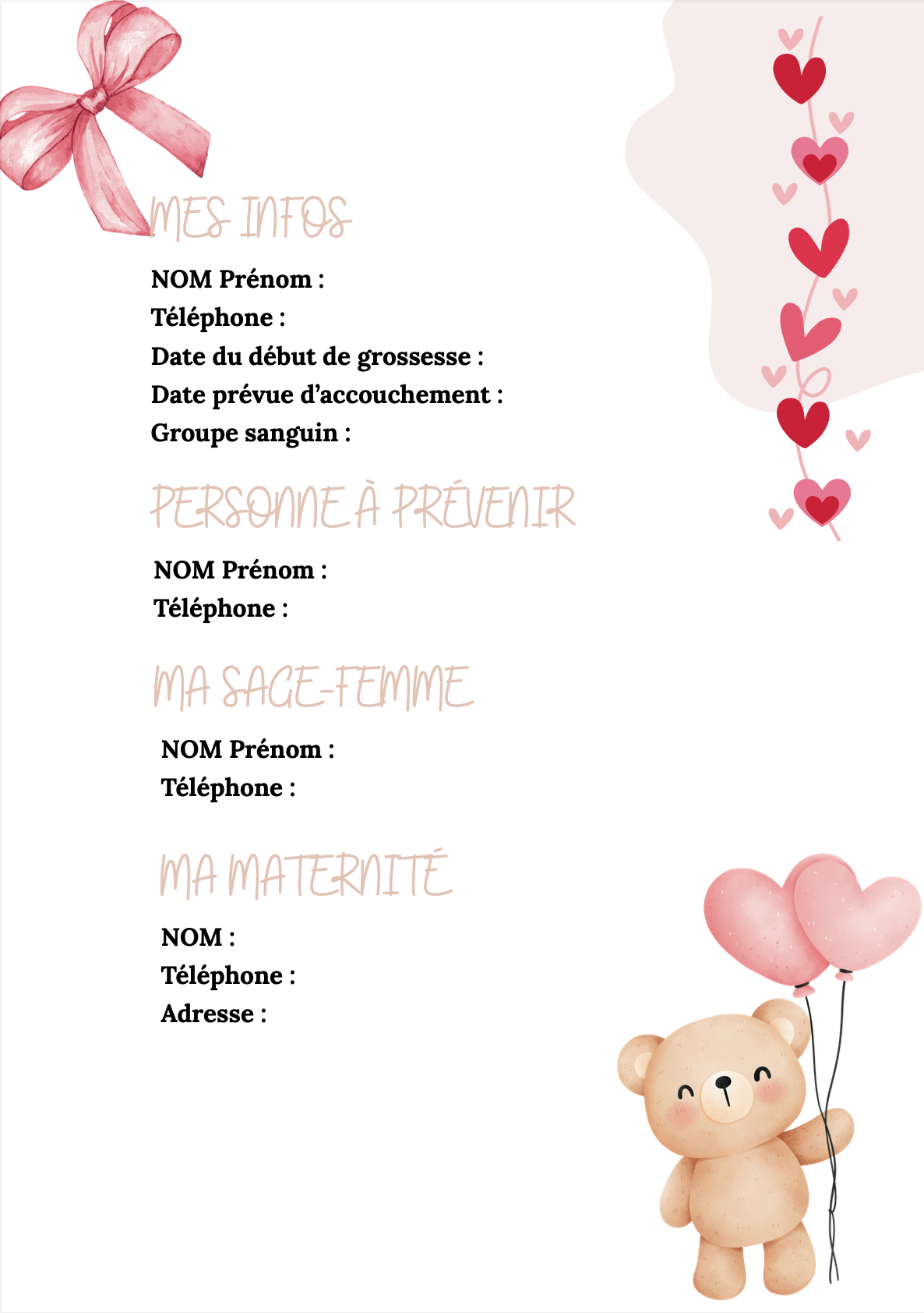 Modèle St valentin