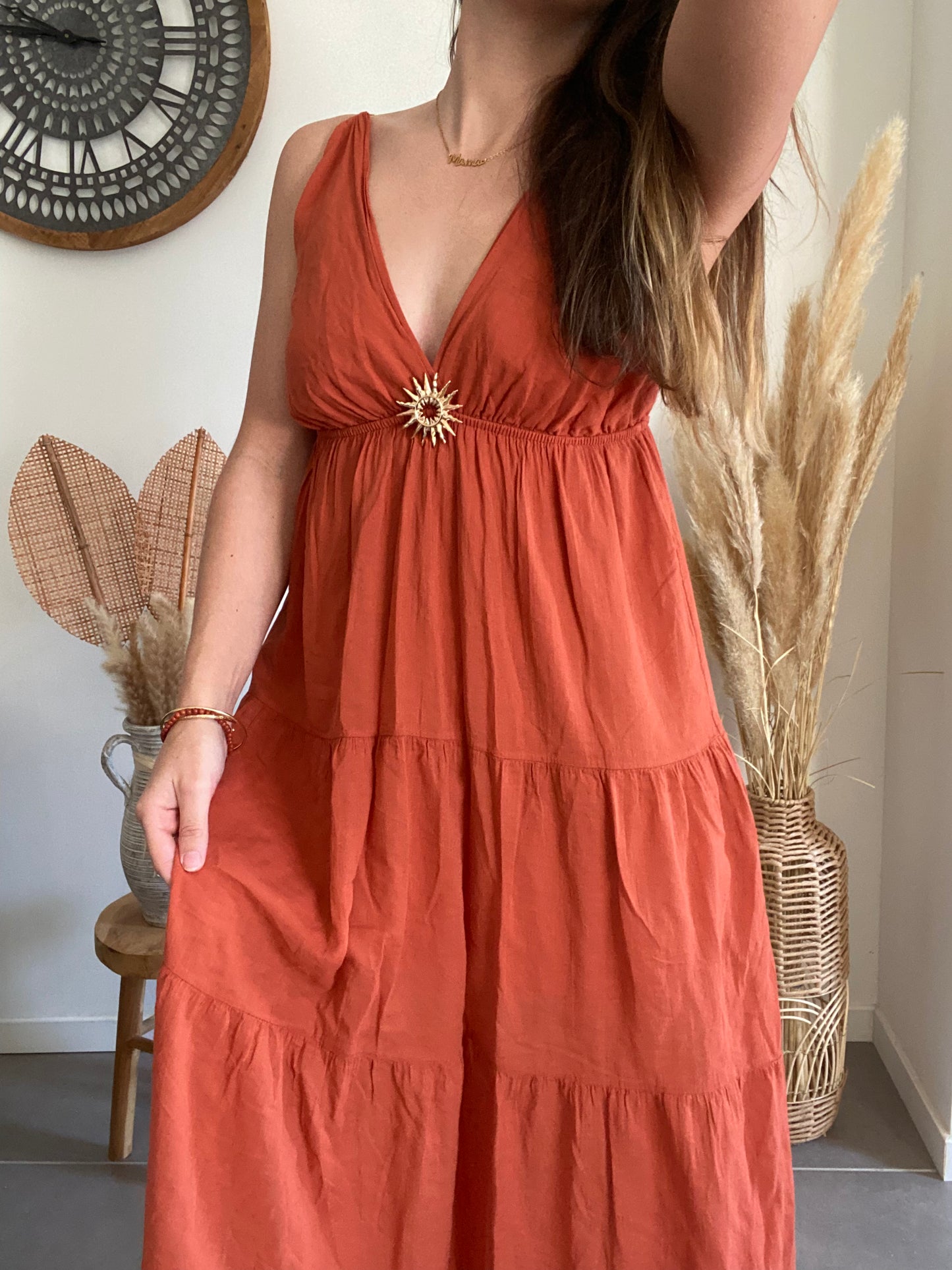 Robe bohème teracotta
